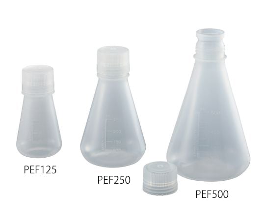 3-9954-02 PP三角フラスコ（スクリューキャップ付） 100mL PEF100