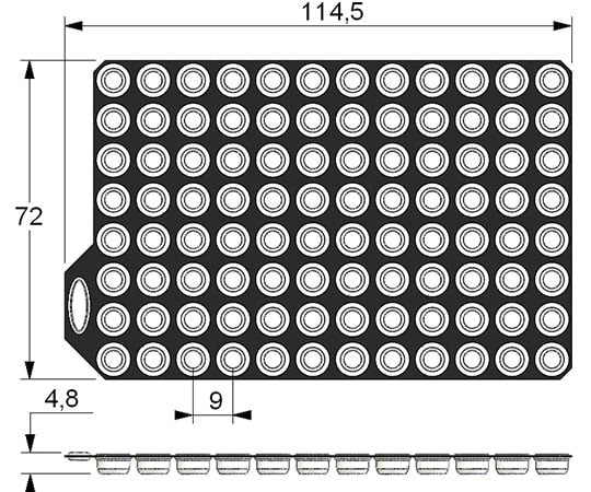 Micronic　Europe　B.V.4-1087-16　96well　format用Push　Cap　1well独立可能型　灰色　MP53068