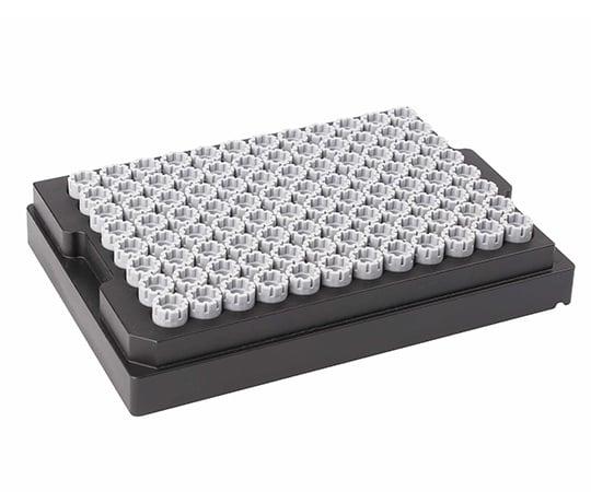 96well format用External Screw Cap キャリア入 オレンジ色 1式（96キャップ×10セット入）