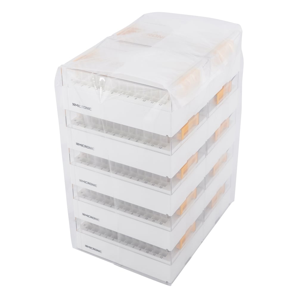 ノンコードプッシュキャップチューブ 1.40mL ラック入 （low cover）1セット（96本×10ラック入）