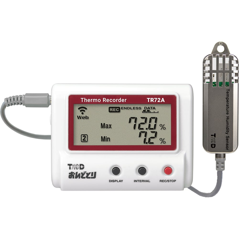最高級 温湿度記録計 おんどとり 無線LAN 校正証明書付 TR72A ティアンドデイ