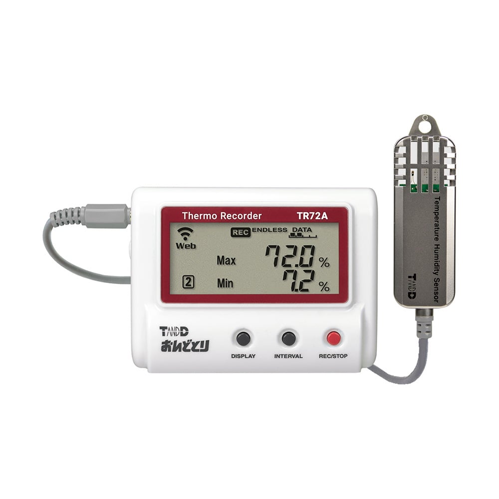 4-1098-01-23 温度湿度データロガー（無線LANタイプ） 特急校正証明書付 TR72A-S 【AXEL】 アズワン