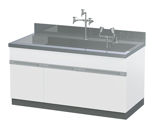 【大型商品※送料別途】アズワン4-1148-02　流し台（緊急用洗眼器付き） DWA-1575KS