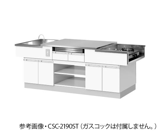 4-1160-01 生徒用調理台 両面パーティクルボード CSC-2190STM