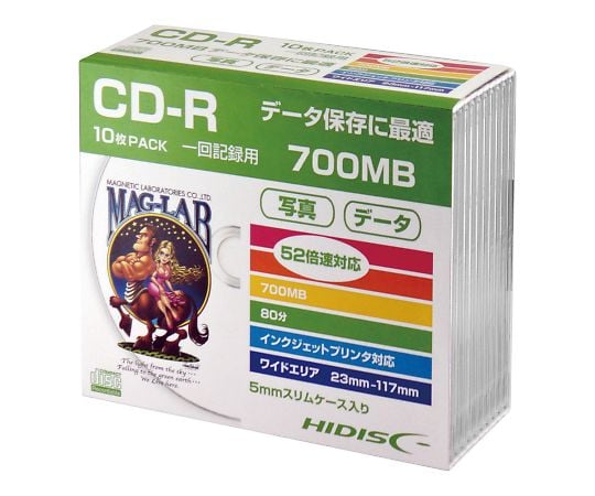 磁気研究所4-1460-02　メディアディスク　CD-R　10枚入 HDCR80GP10SC