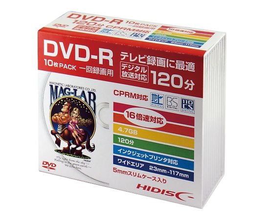 磁気研究所4-1460-04　メディアディスク　DVD-R　10枚入 HDDR12JCP10SC