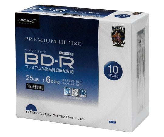 磁気研究所4-1460-05　メディアディスク　BD-R　1回録画用　10枚入 HDVBR25RP10SC