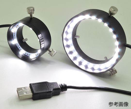 4-1792-03 USB式リング型LED照明 24/緑 LRF-45/32G(USB)-24