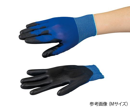 4-1801-02　アズツール青色PUコート手袋（18G）　緑 M