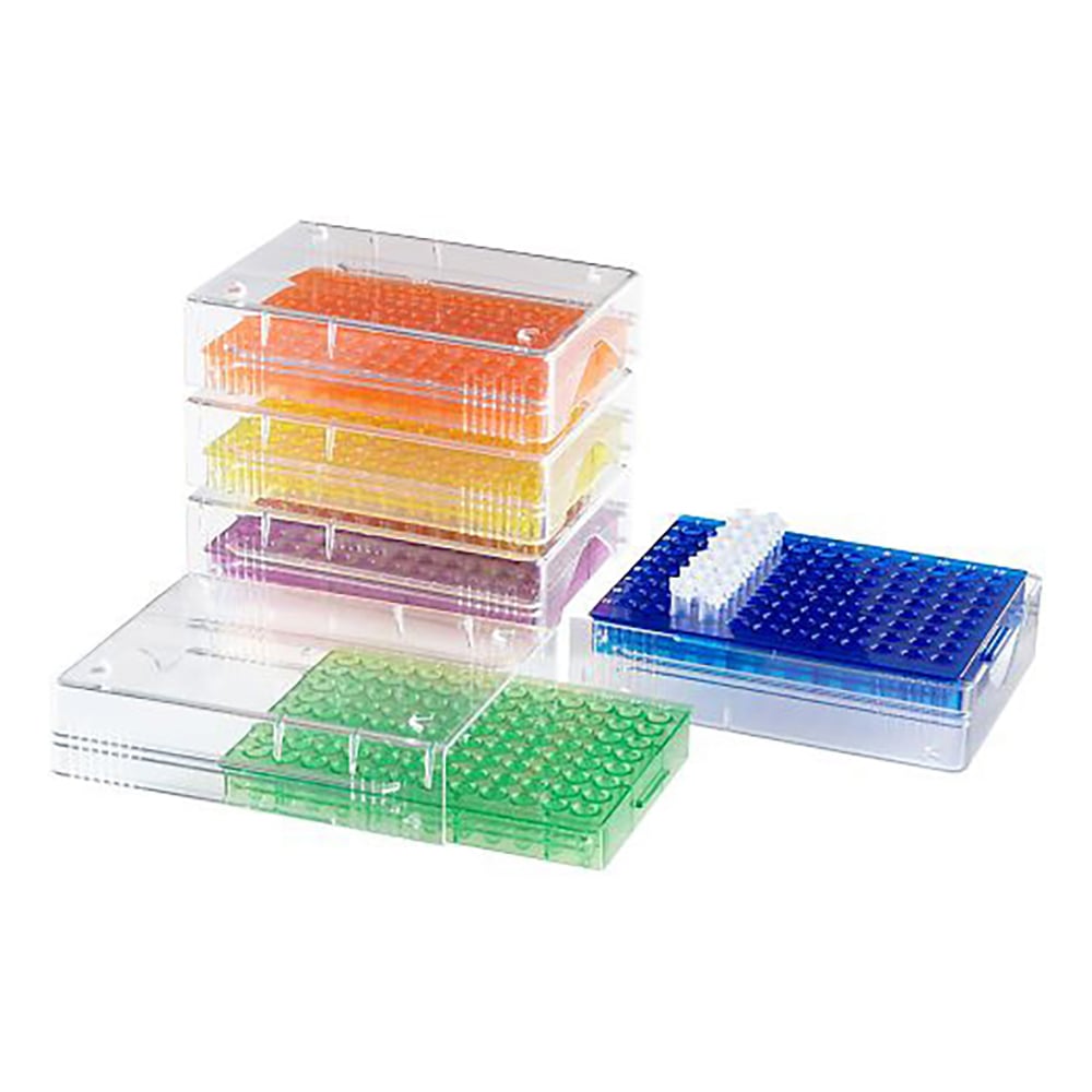 4-1836-01 低温PCRラック（96ウェル） 青、緑、紫、オレンジ、黄 5個入