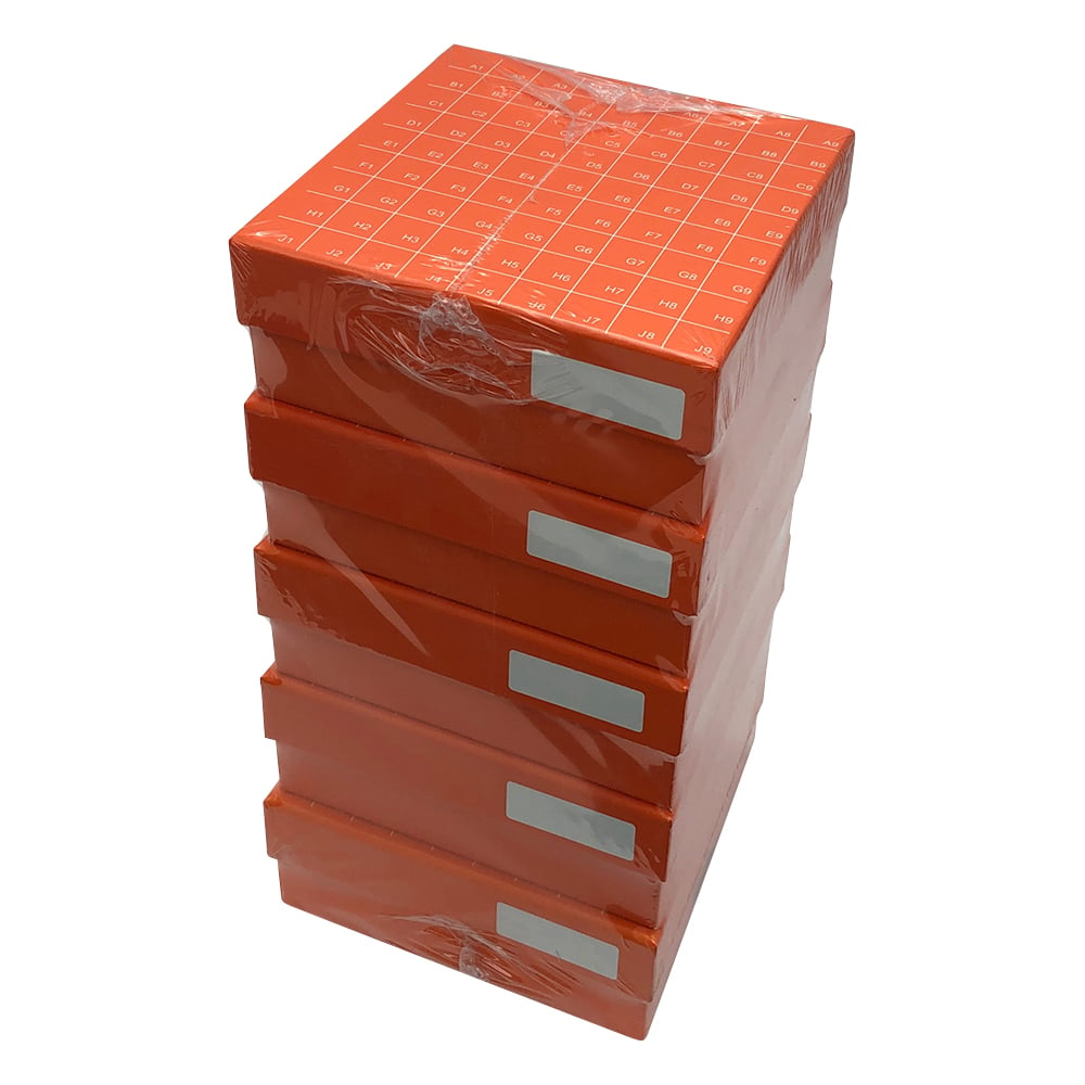 ヒンジ開閉フリーザーボックス（9×9） オレンジ 5個入 R2781-O
