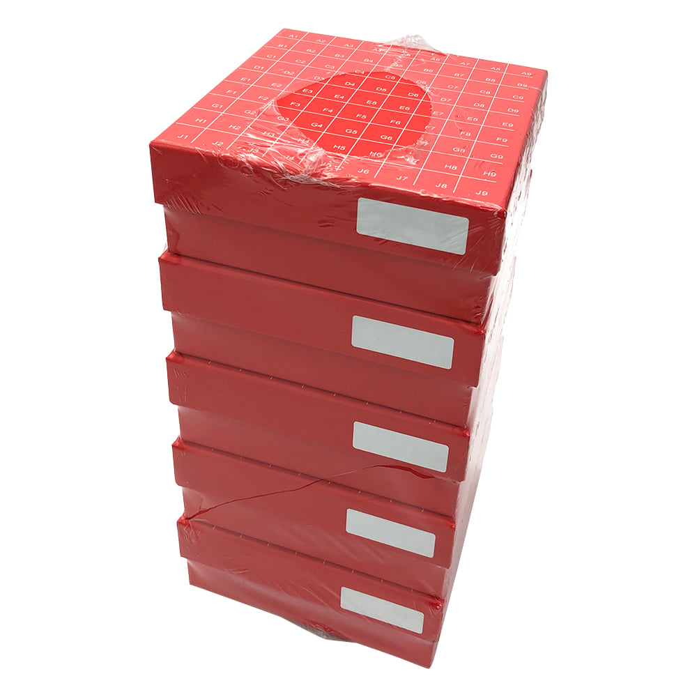 ヒンジ開閉フリーザーボックス（9×9） 赤 5個入 R2781-R