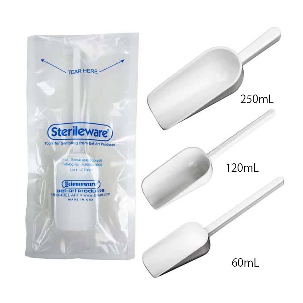 ディスポ滅菌スコップ 120mL 1箱（1本/袋×100袋入）