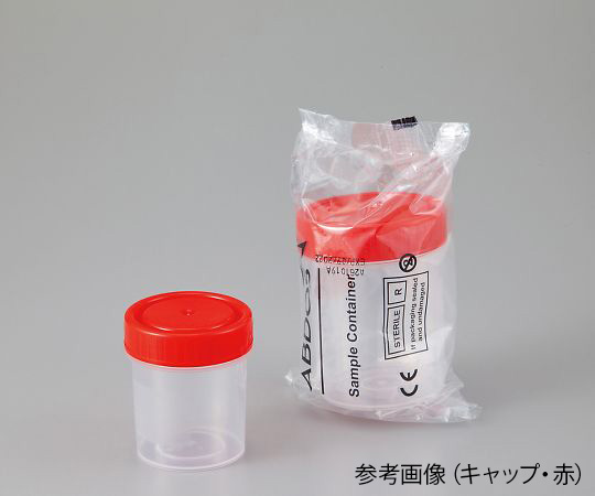 滅菌サンプル容器（個包装タイプ）　赤　60mL　P40102R