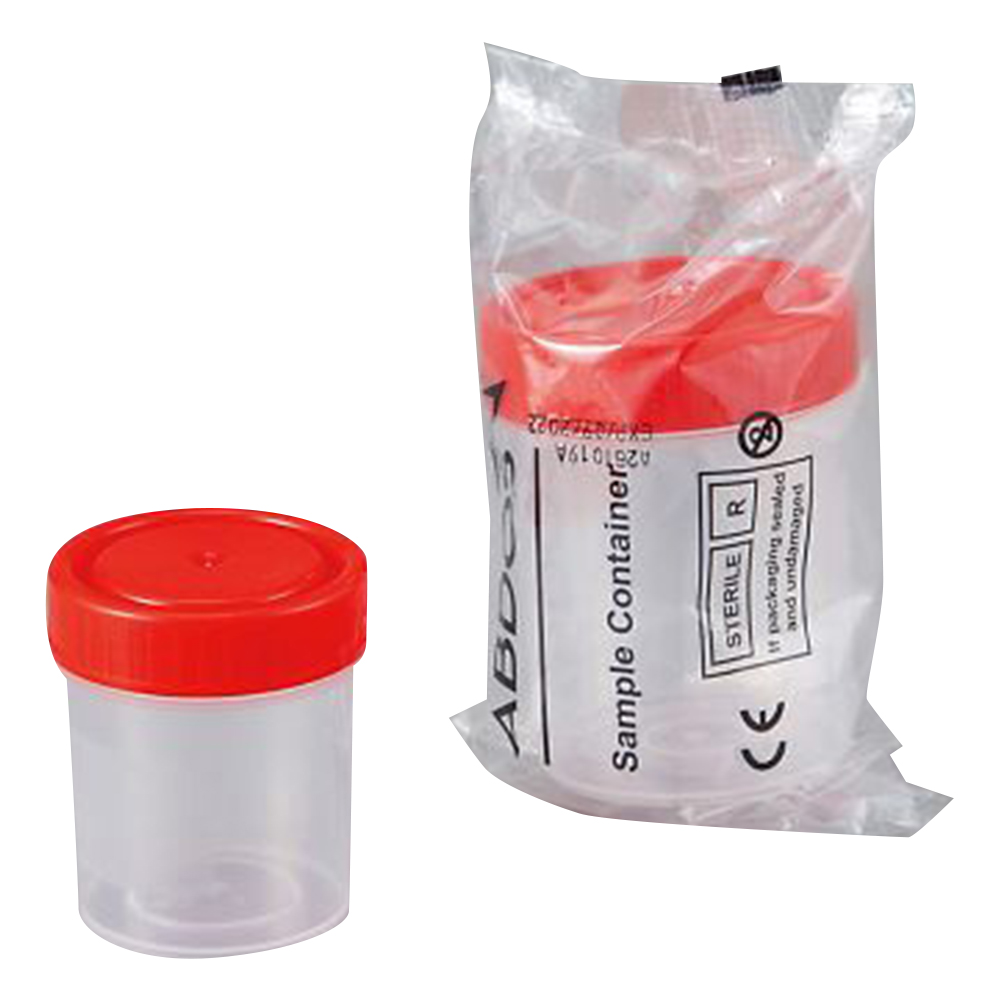 滅菌サンプル容器（個包装タイプ） 赤 60mL 1箱（350個入） P40102R