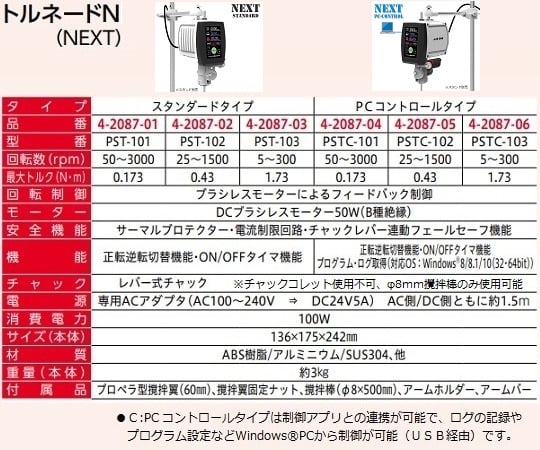 4-2087-03 トルネードN（NEXT） 5～300rpm PST-103 【AXEL】 アズワン