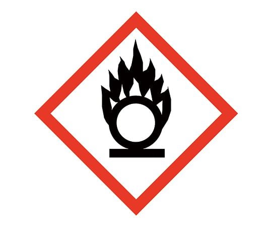 危険ラベル（英・仏・独3か国語表記）　GHS03　支柱性・酸化性物質（危険）　250枚入