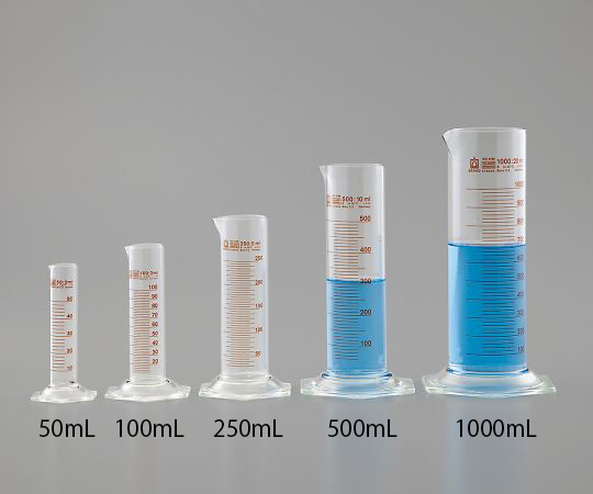 4-2447-02-57 メスシリンダー（太型） 100mL 中国語版校正証明書付
