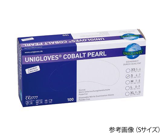 UNIGLOVES4-2492-01　［受注停止］カラフルニトリル手袋（パウダーフリー）　S　青　100枚入 1012 COBALT