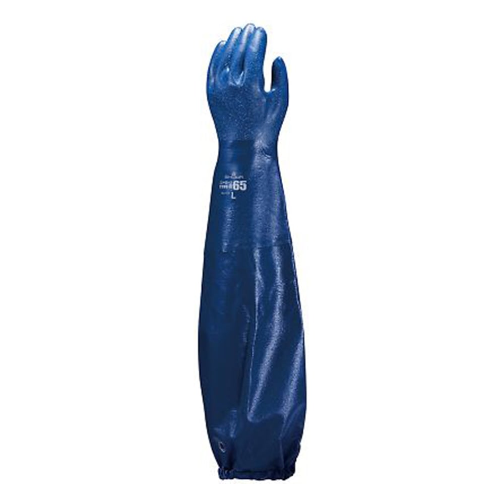 ニトリルグローブ ロング ニトローブ TYPE-R 65  ブルー Mサイズ 60双／ケース 774 ショーワグローブ 作業用手袋 - 3