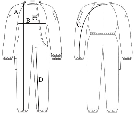 4-3174-08 アズピュアクリーンスーツII（フード別・サイドファスナー型
