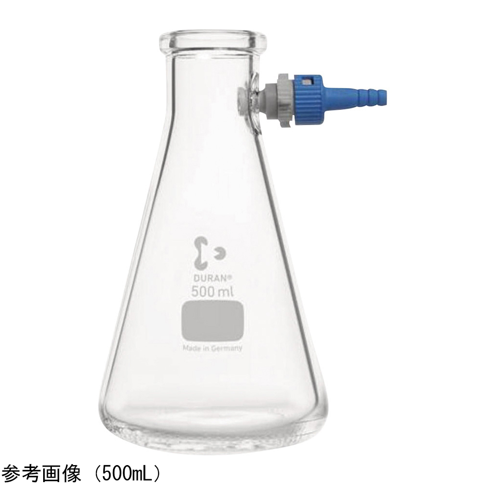 4-3830-03 吸引ろ過瓶（PBT製チューブコネクター付）三角 500mL 212044453