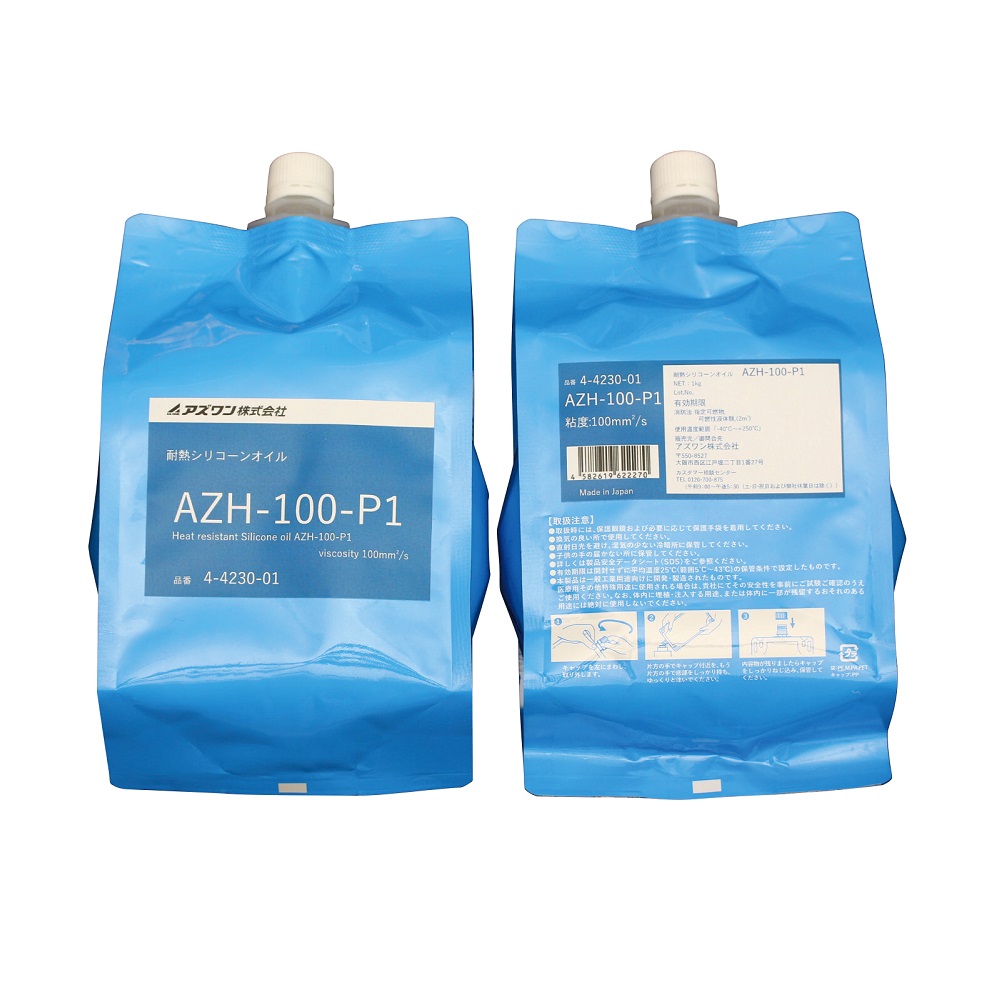 4-4230-01 耐熱シリコーンオイル（パウチタイプ）1kg AZH-100-P1