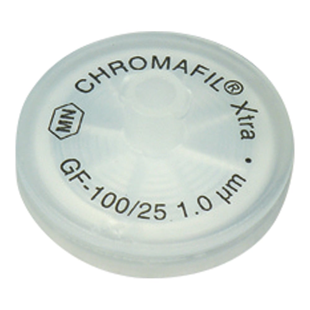 4-4338-01 シリンジフィルター（ガラス繊維・CHROMAFIL）1um φ25mm ナチュラル 100個入 729228