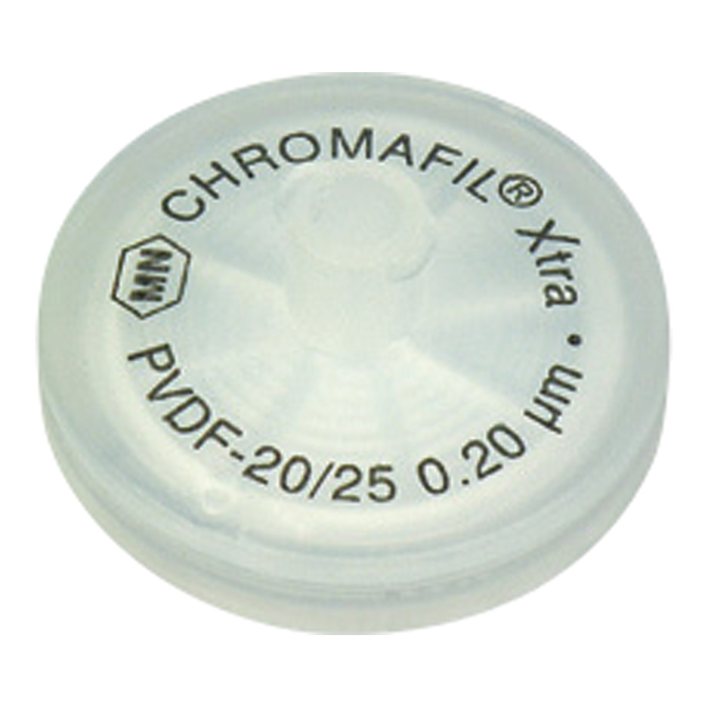 4-4343-02 シリンジフィルター（PVDF・CHROMAFIL）0.2um φ25mm ナチュラル 100個入 729218