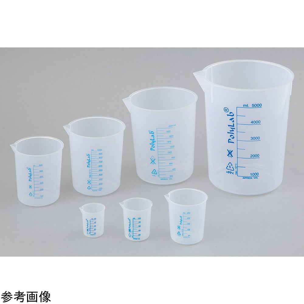 4-4473-02 プラスチックビーカー（青目盛付き・PP製）100mL 11152