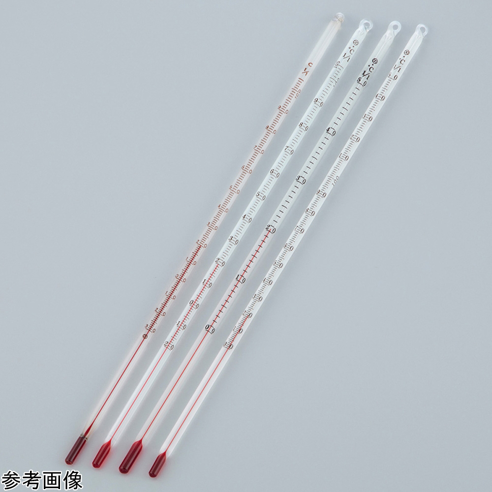 4-4615-06 赤液棒状温度計（トレーサビリティ体系図付き）0～50℃