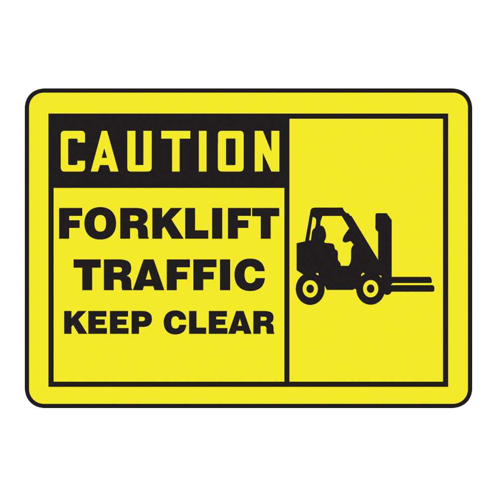 4-4747-07 警告・注意喚起ラベル（英字）Forklift Traffic – Keep Clear MVHR665VS