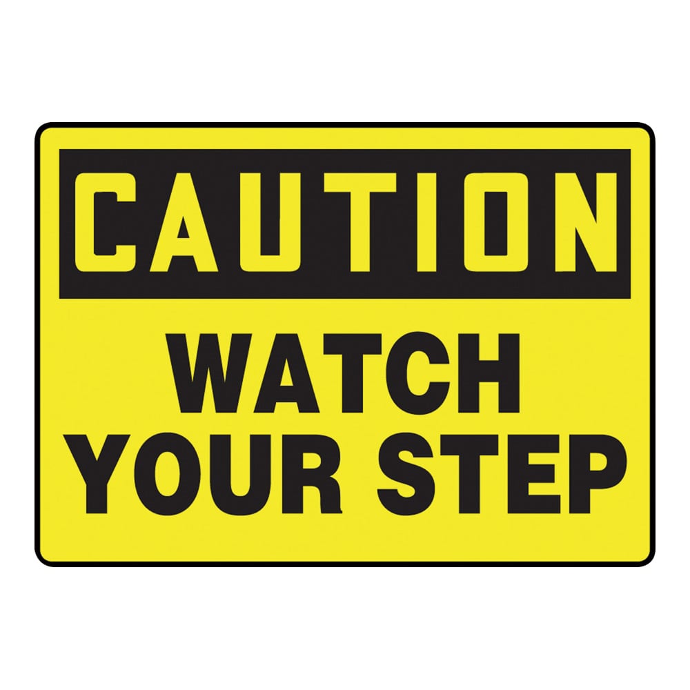 4-4747-10 警告・注意喚起ラベル（英字）Watch Your Step MSTF645VS