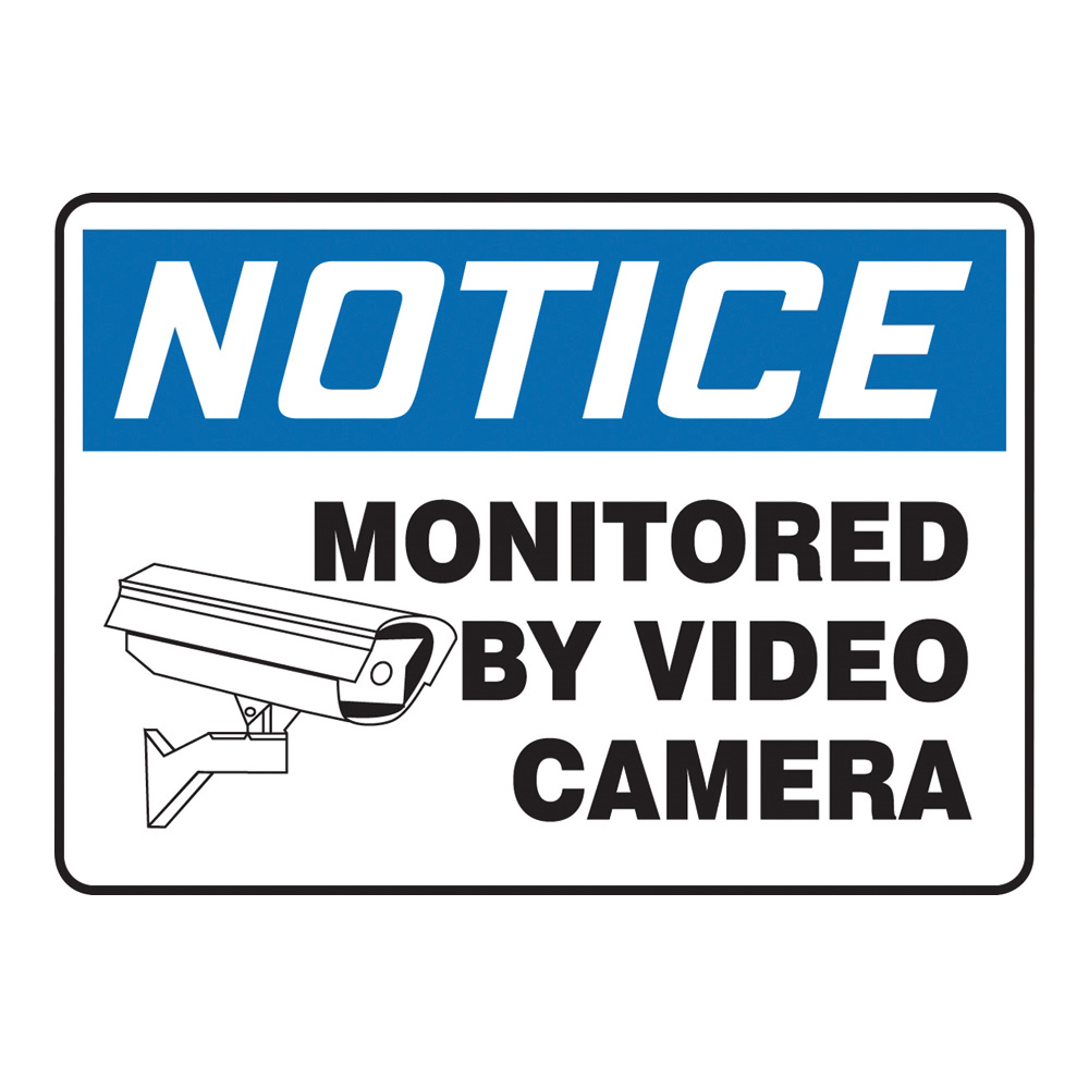 4-4747-19 警告・注意喚起ラベル（英字）Monitored By Video Camera MASE822VS