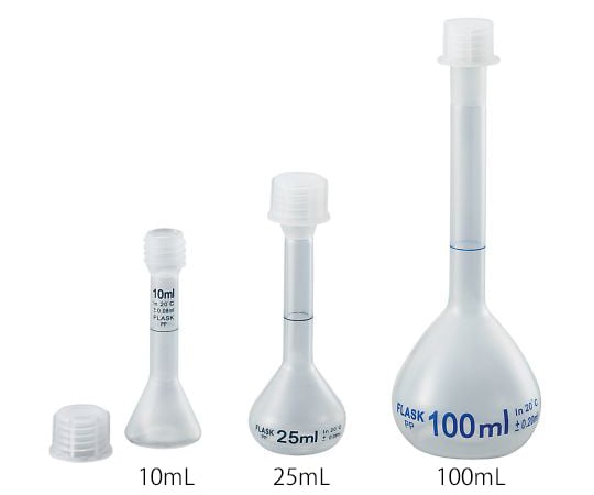 ［取扱停止］PPメスフラスコ（スクリューキャップ付）　250mL PVFS250as1-4-480-05