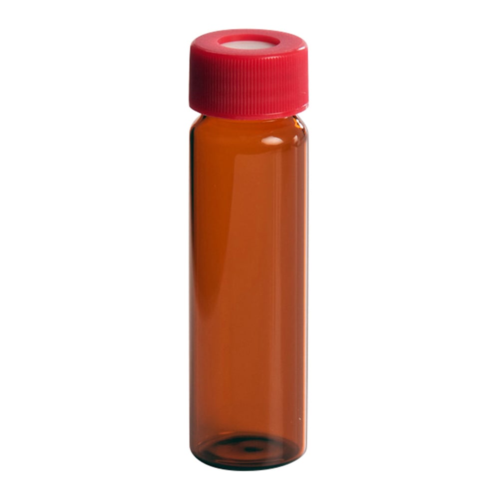 4-4813-02 TOCバイアル瓶 レベル2 褐色バイアル+赤キャップ（セプタム付）72本入 2122-40mLT
