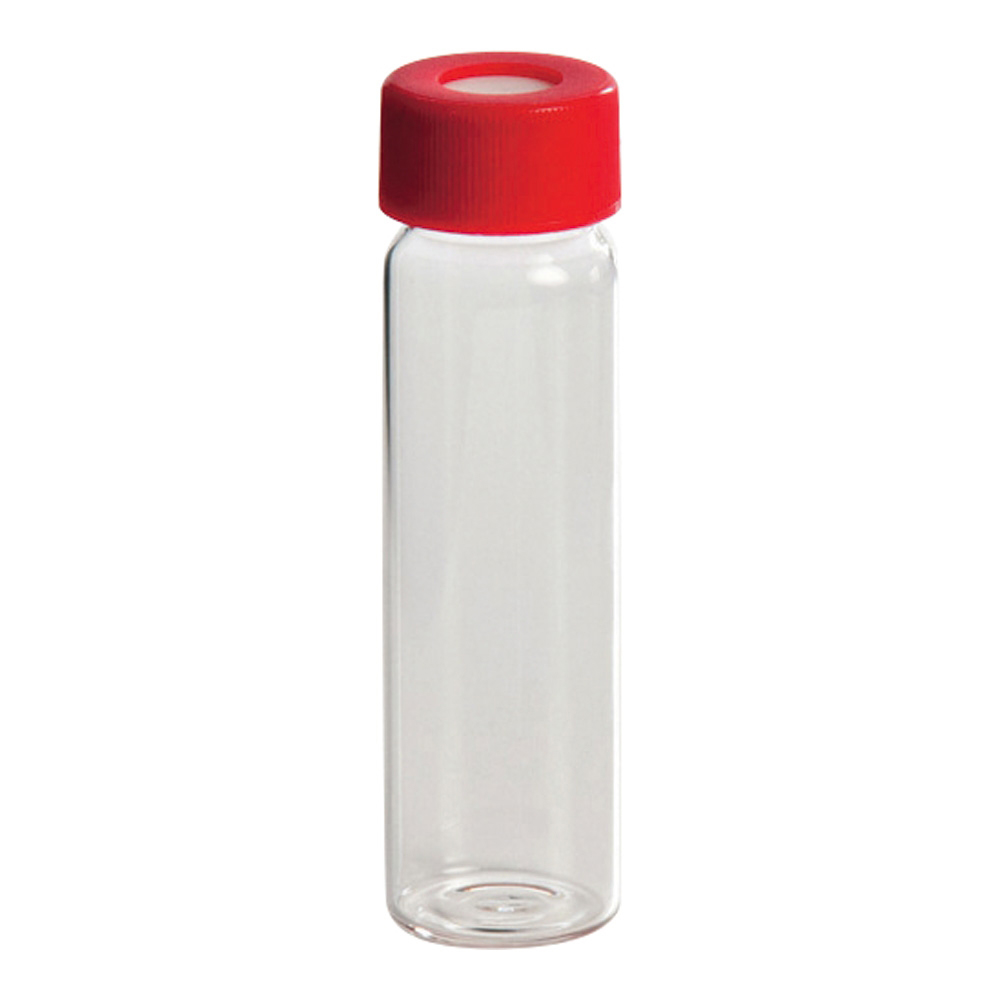 4-4813-03 TOCバイアル瓶 未洗浄 透明バイアル+赤キャップ（セプタム付）72本入 1112-40mLT