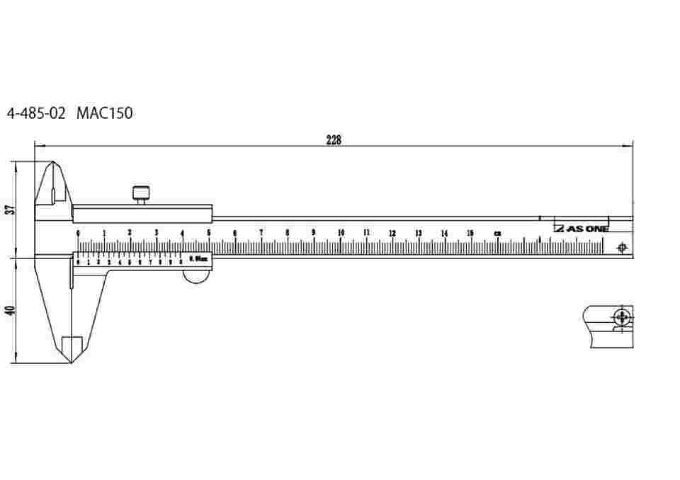 4-485-02 M型標準ノギス（測定範囲150mm） MAC150 【AXEL】 アズワン