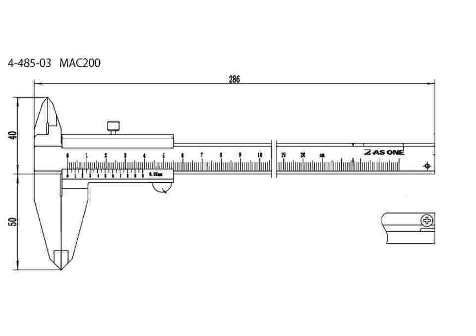 4-485-03 M型標準ノギス（測定範囲200mm） MAC200 【AXEL】 アズワン