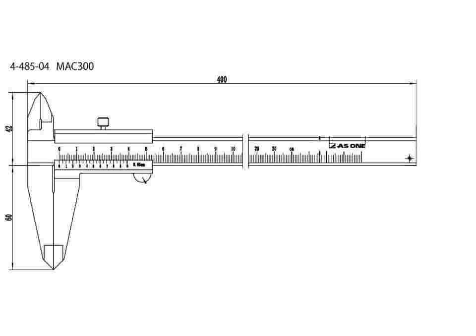 4-485-04 M型標準ノギス（測定範囲300mm） MAC300 【AXEL】 アズワン