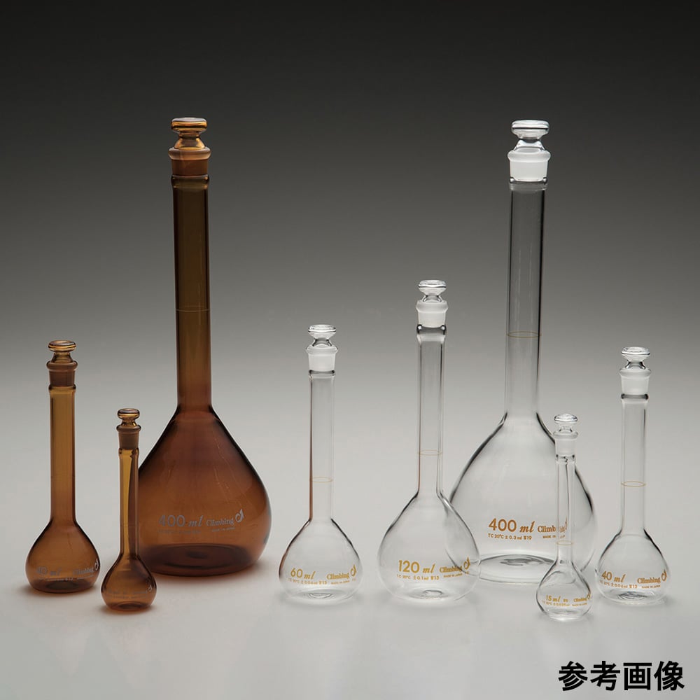 4-4909-25 メスフラスコ（白）（特殊容量） 普通摺合 1500mL