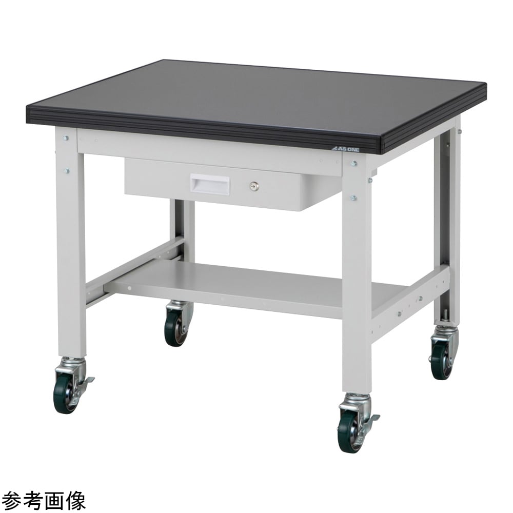 4-5052-03 耐薬耐荷重作業台（引出し・下棚・キャスター付）約66kg AWT-1575DCL