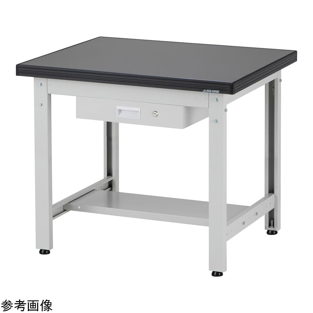 4-5054-03 耐薬耐荷重作業台（引出し・下棚付）約61kg AWT-1575DL