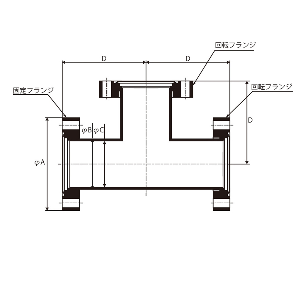 4-5082-03 ICFフランジ ティー te114 【AXEL】 アズワン