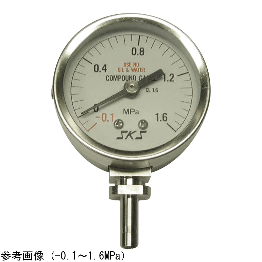 4-5117-02 高純度用圧力計 0～10MPa U5A-100-A1P