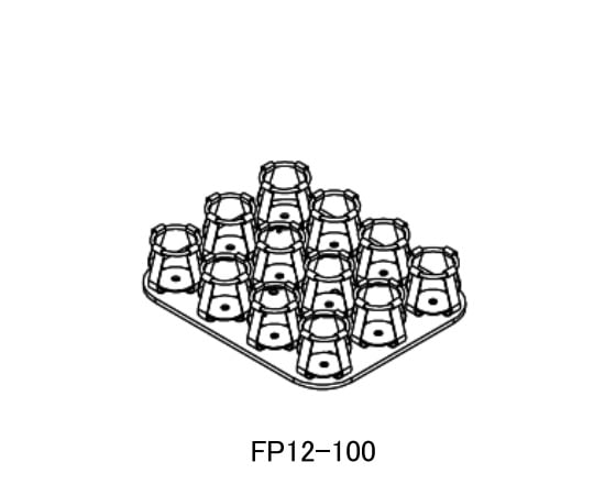 4-525-12 シェイキングインキュベーター用 フラスコ用ホルダー（100～150mL） FP12-100