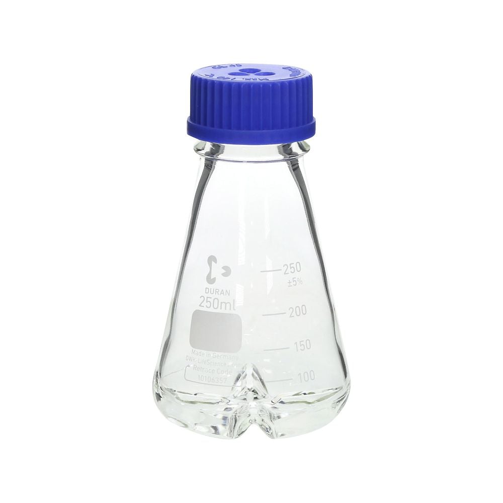 4-5286-01 ねじ口振盪三角フラスコ（下部バッフル付）250ml