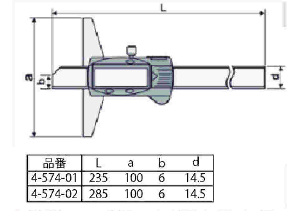 4-574-02 デジタルデプスゲージ（測定範囲200mm） DPG200 【AXEL