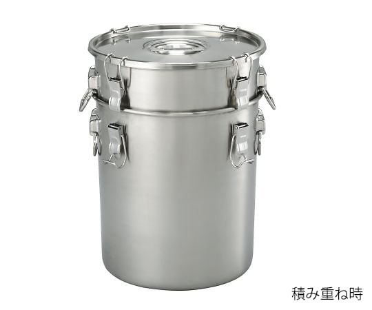 4-599-02 ステンレス密閉タンク（取手付き） 13L UAS-02