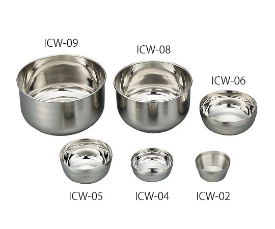 4-615-01 ワイドステンレスカップ フラット底 70mL ICW-01